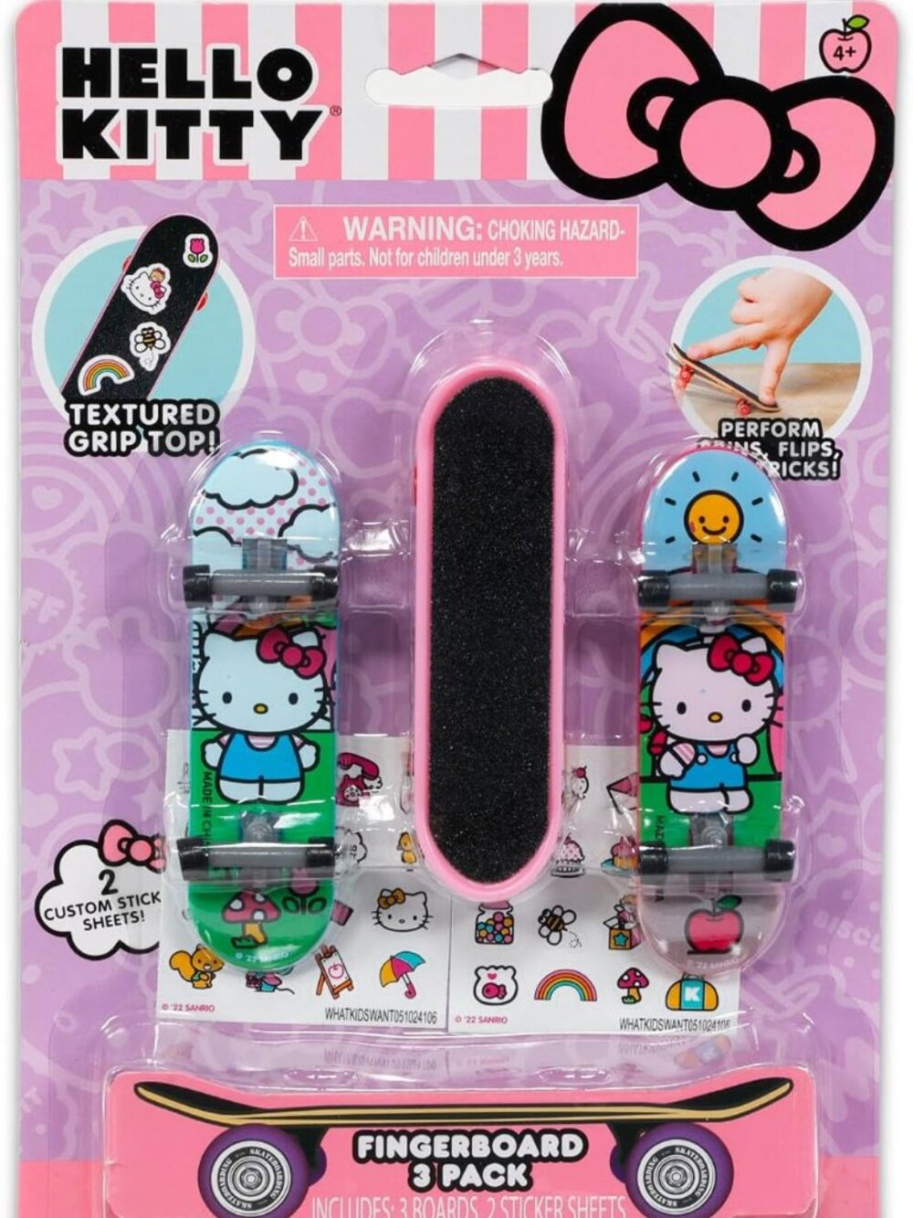 FREE WITH ANY BUY❤️Sanrio Hello Kitty 3 Pack Fingerboards Finger Skateboards